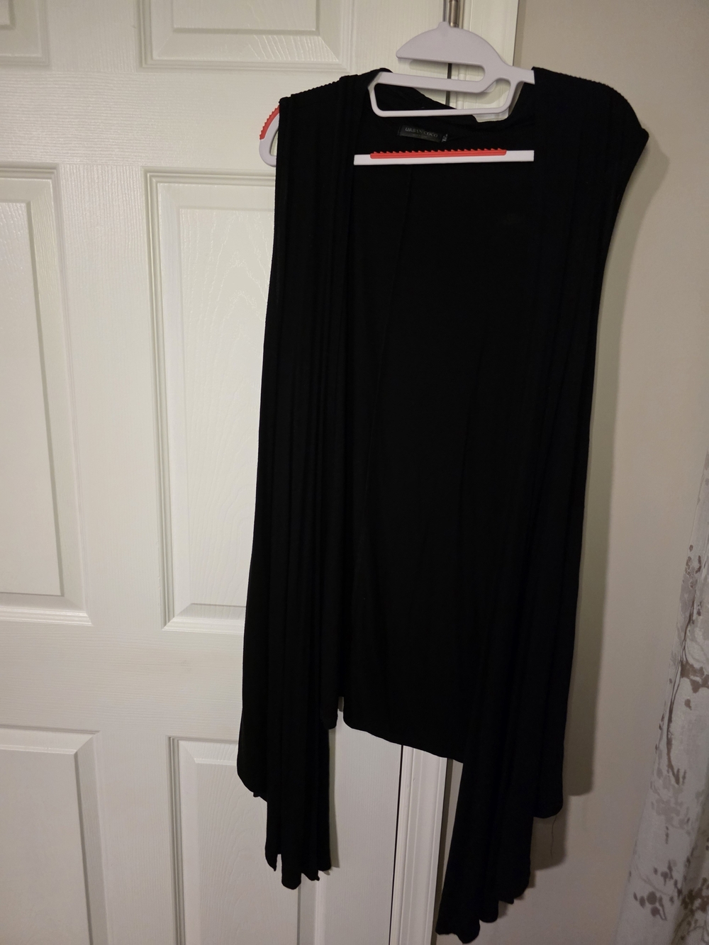 Black Draped Open-Front Vest - Sleeveless Layering Piece